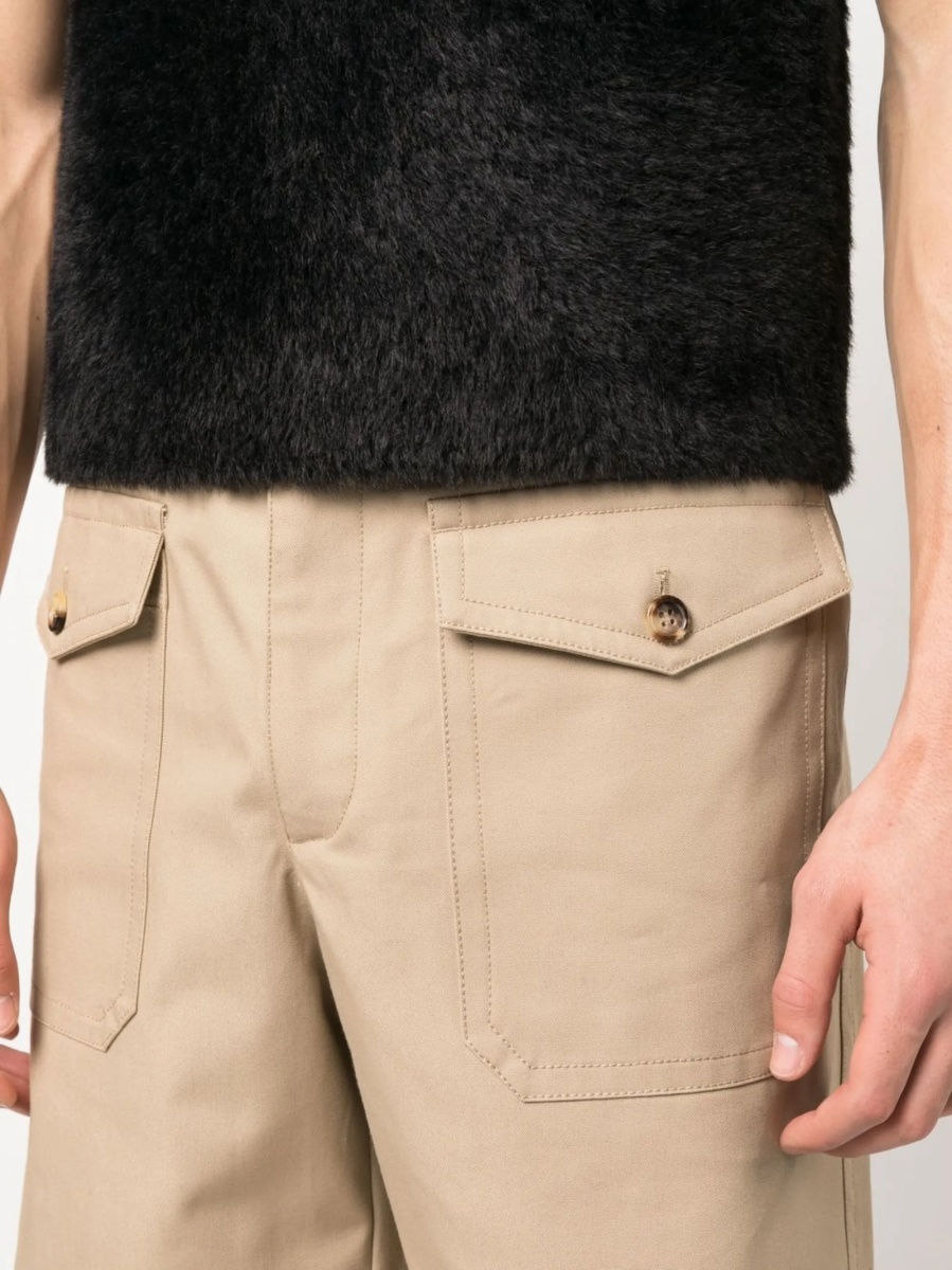 Pantaloni scurti Alexander McQueen neutri din bumbac - Img 5