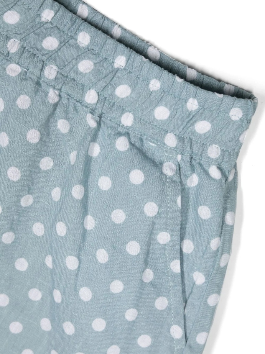 Pantaloni scurti Aspesi albastri din in si bumbac - Img 3