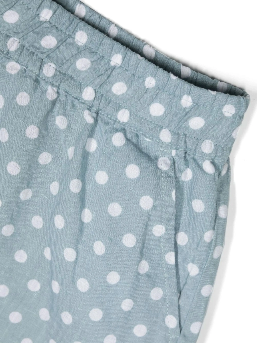 Pantaloni scurti Aspesi albastri din in si bumbac - Img 3