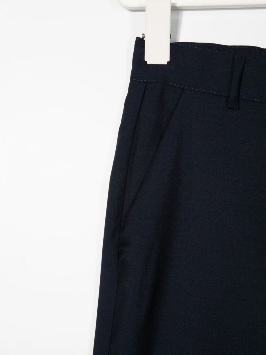 Pantaloni scurti Fay albastri din lana si mohair - Img 3