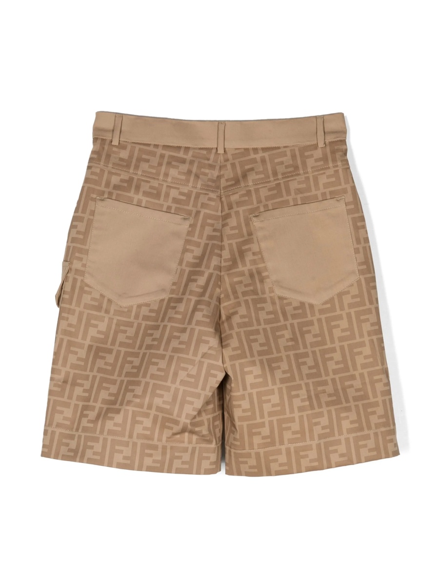 Pantaloni scurti Fendi maro din elastan si bumbac - Img 2