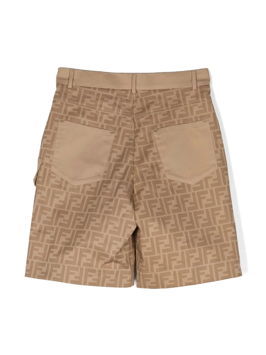 Pantaloni scurti Fendi maro din elastan si bumbac - Img 2