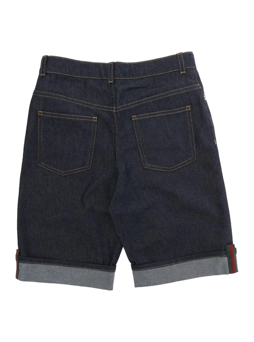 Pantaloni scurti Gucci albastri din bumbac - Img 2
