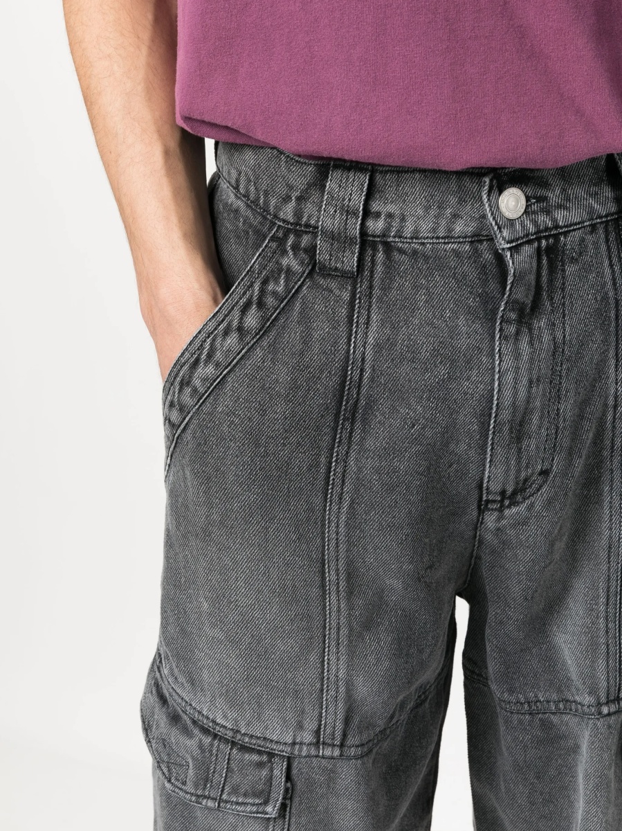 Pantaloni scurti Isabel Marant gri din tencel - Img 5