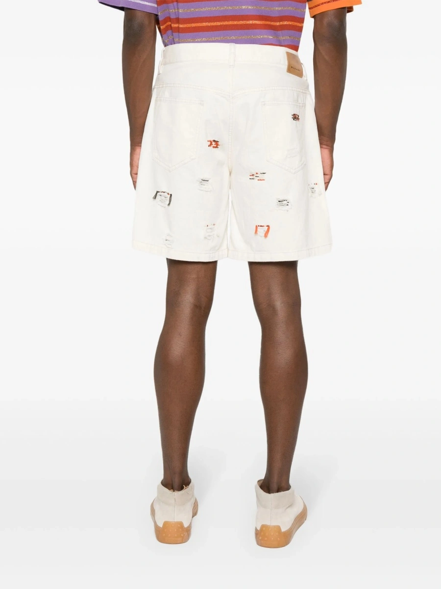 Pantaloni scurti Isabel Marant neutri din bumbac organic si canepa - Img 4