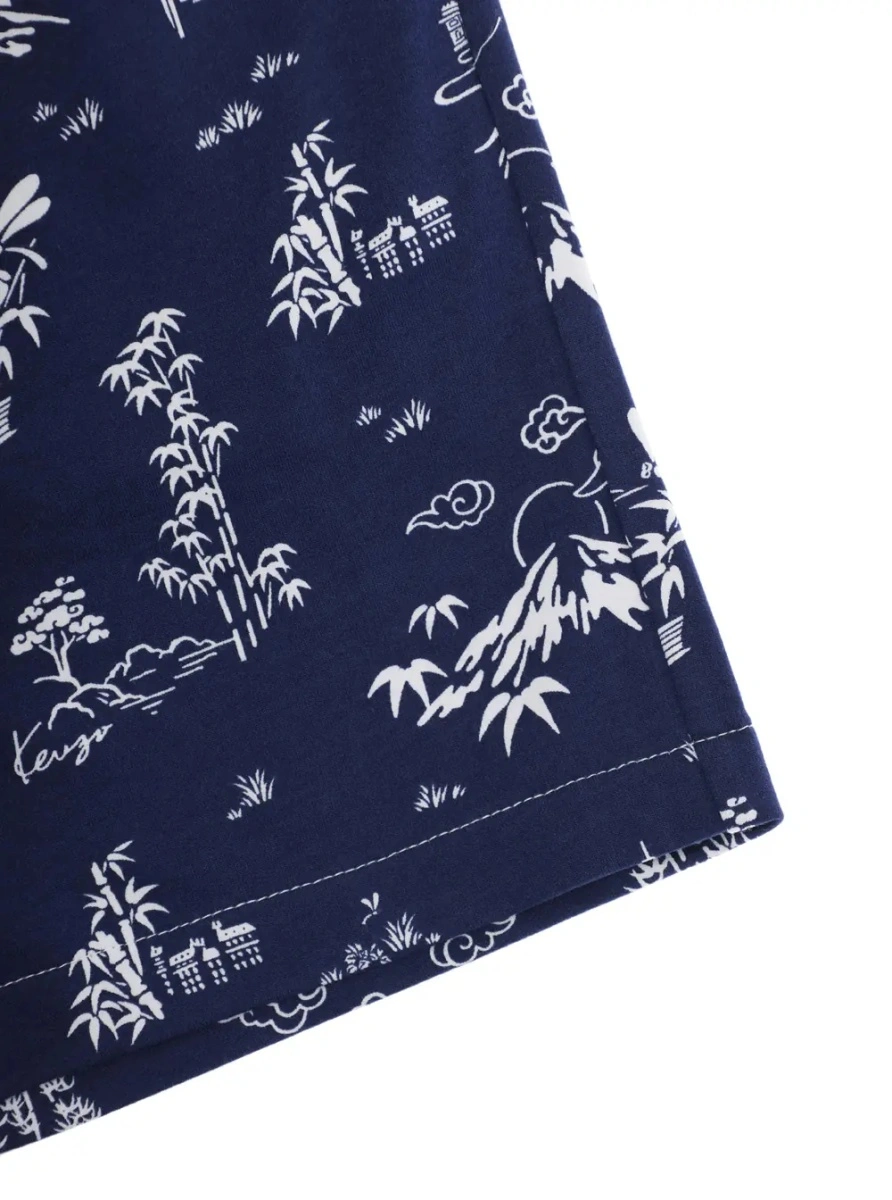 Pantaloni scurti Kenzo albastri din bumbac - Img 3