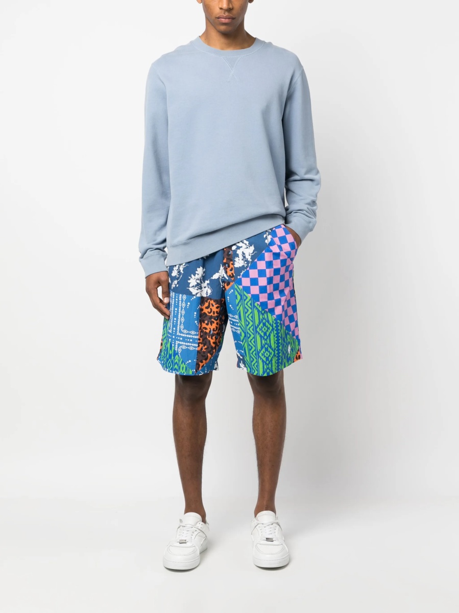 Pantaloni scurti Marcelo Burlon albastri din poliamida si polyester - Img 2