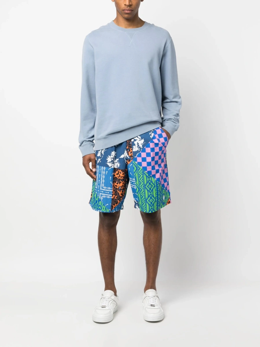 Pantaloni scurti Marcelo Burlon albastri din poliamida si polyester - Img 2