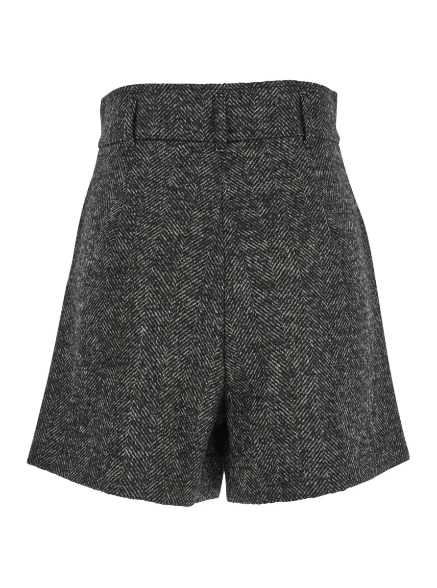 Pantaloni scurti Max Mara maro din lana - Img 2