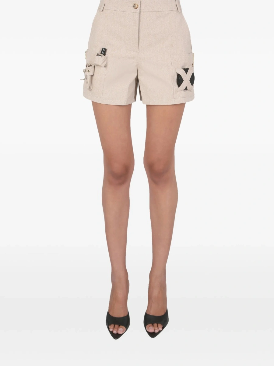 Pantaloni scurti Moschino neutri din bumbac - Img 2