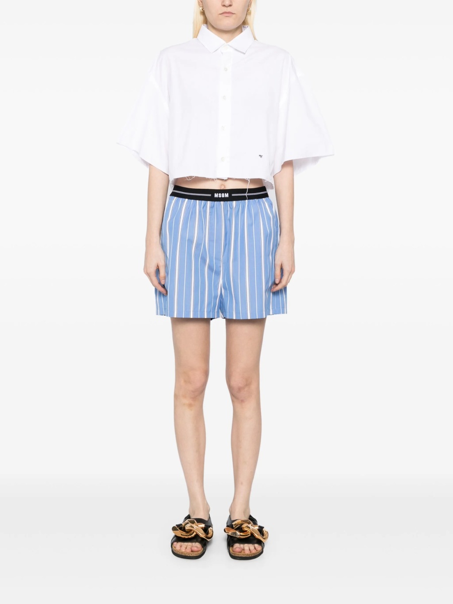 Pantaloni scurti MSGM albastri din bumbac - Img 2