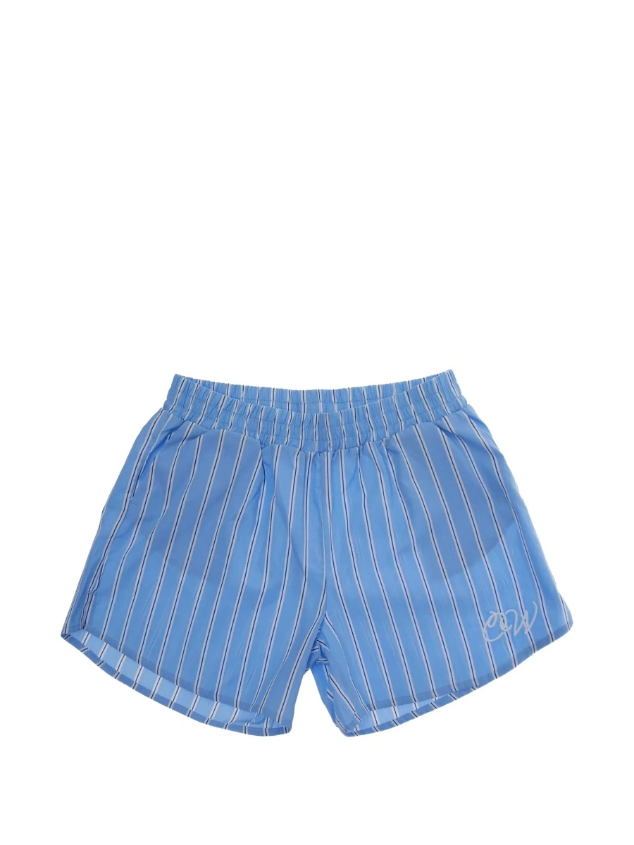 Pantaloni scurti Off-White albastri din bumbac - Img 6