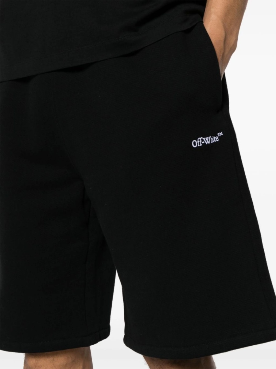 Pantaloni scurti Off-White negri din bumbac organic - Img 5