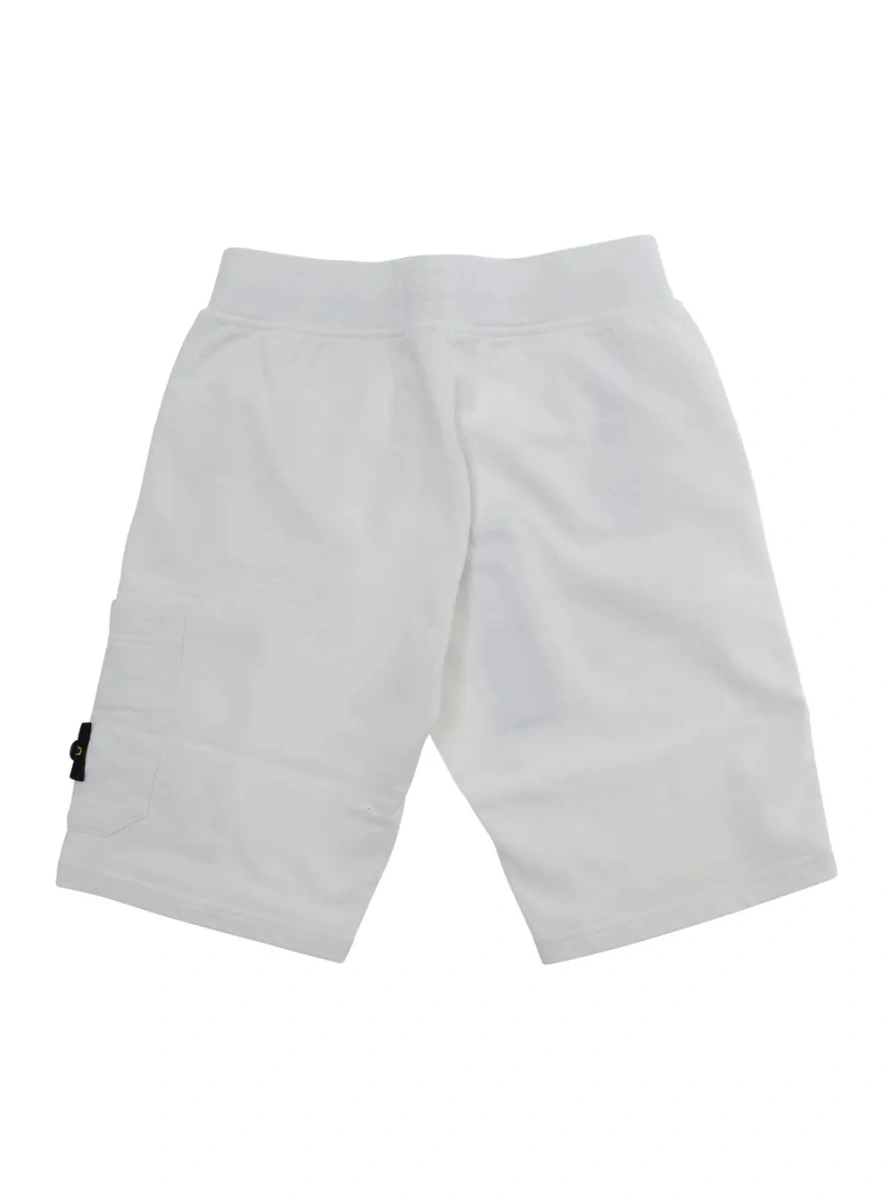 Pantaloni scurti Stone Island albi din bumbac - Img 2