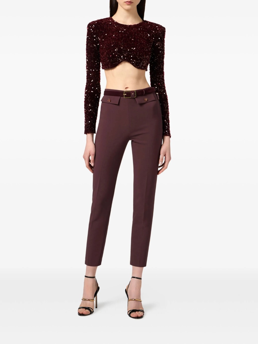 Pantaloni slim fit Elisabetta Franchi maro - Img 2