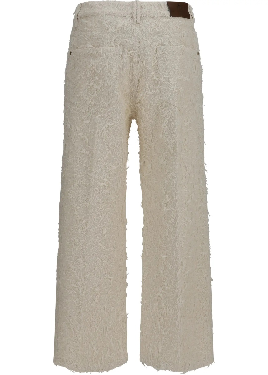Pantaloni Square-leg dyed furry Pants with monili - Img 2