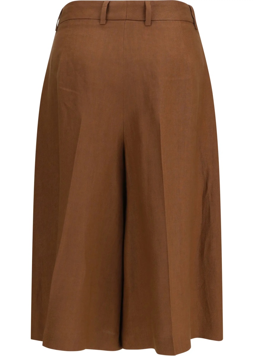 Pantaloni Straight-Leg Bermuda Shorts in twill with pleats - Img 2