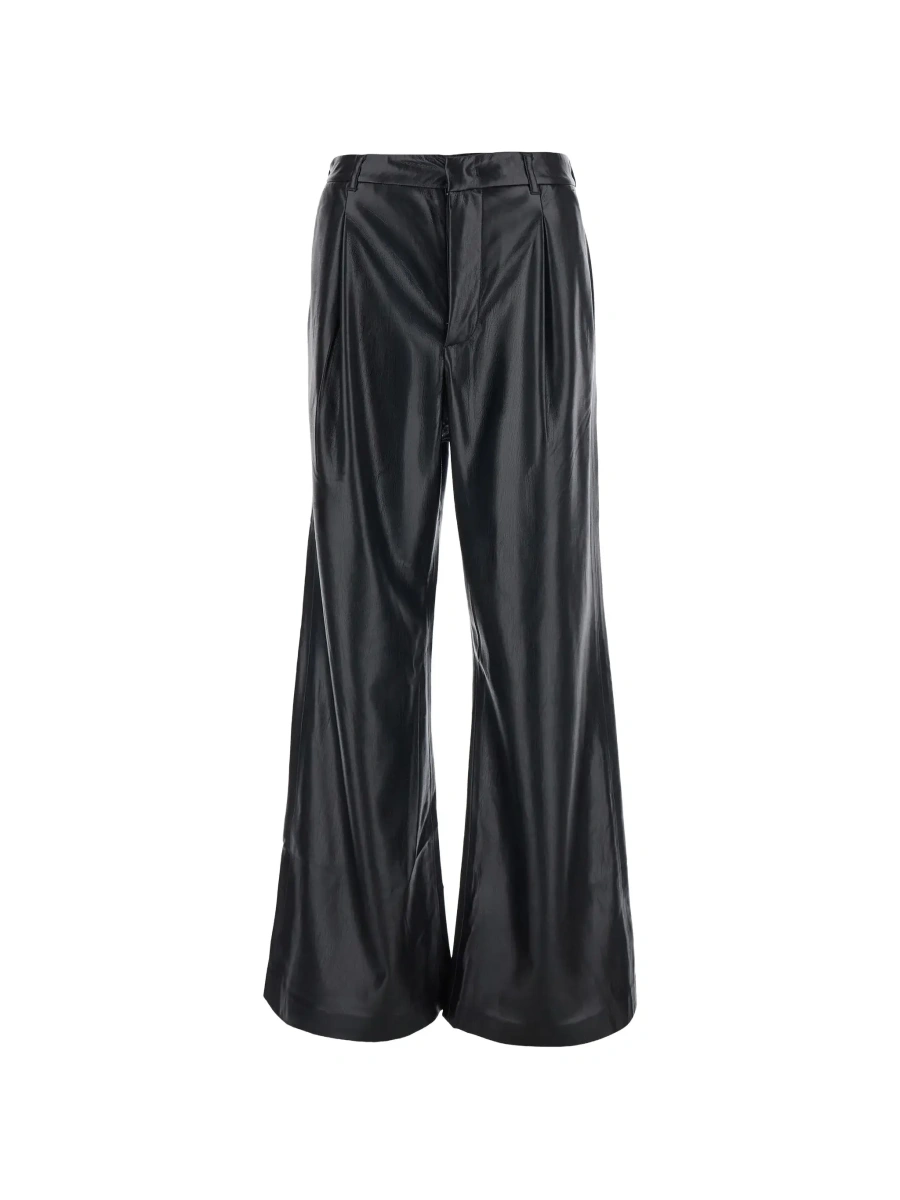 Pantaloni THE ANDAMANE negri din piele ecologica - Img 6