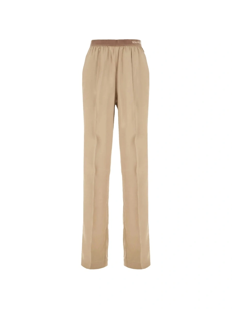 Pantaloni Tom Ford bej din matase - Img 6