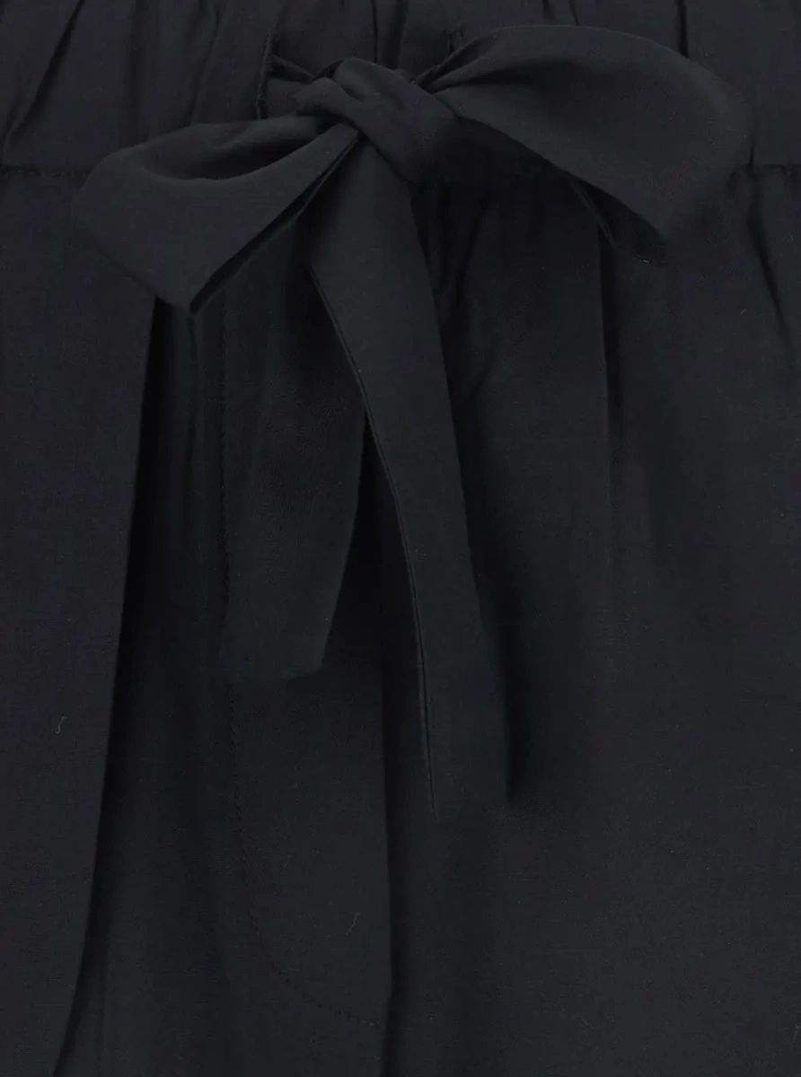 Pantaloni TOTÊME Black pants with waistband and two welt pockets on the back in silk for women - Img 3