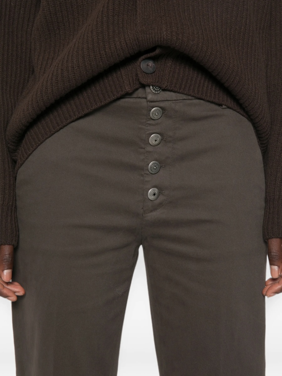Pantaloni trei sferturi Dondup verzi din elastan si bumbac - Img 5