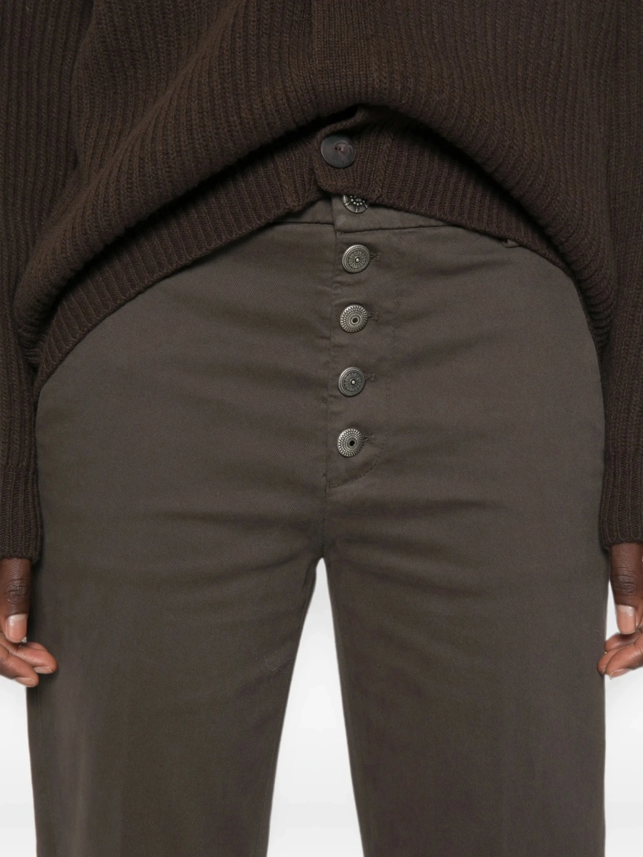 Pantaloni trei sferturi Dondup verzi din elastan si bumbac - Img 5