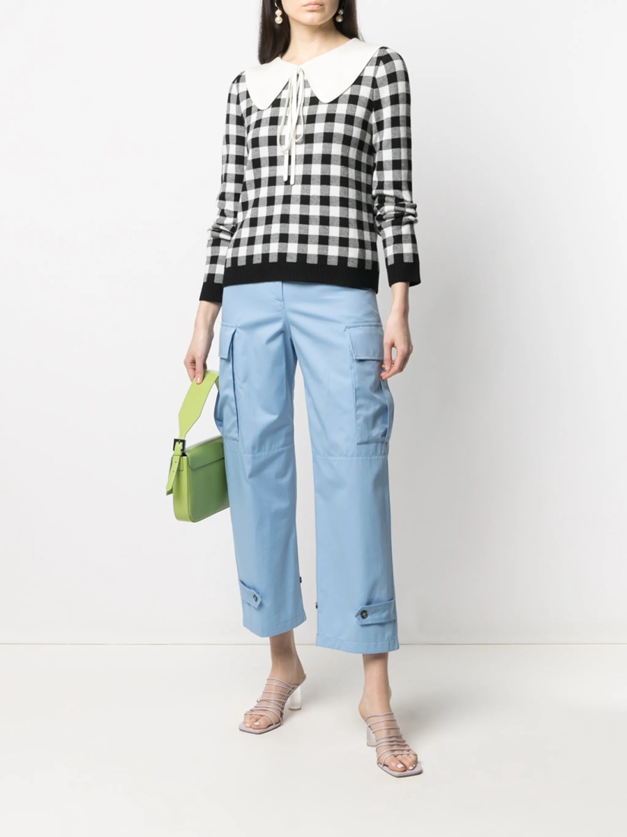 Pantaloni trei sferturi MSGM albastri din bumbac - Img 2