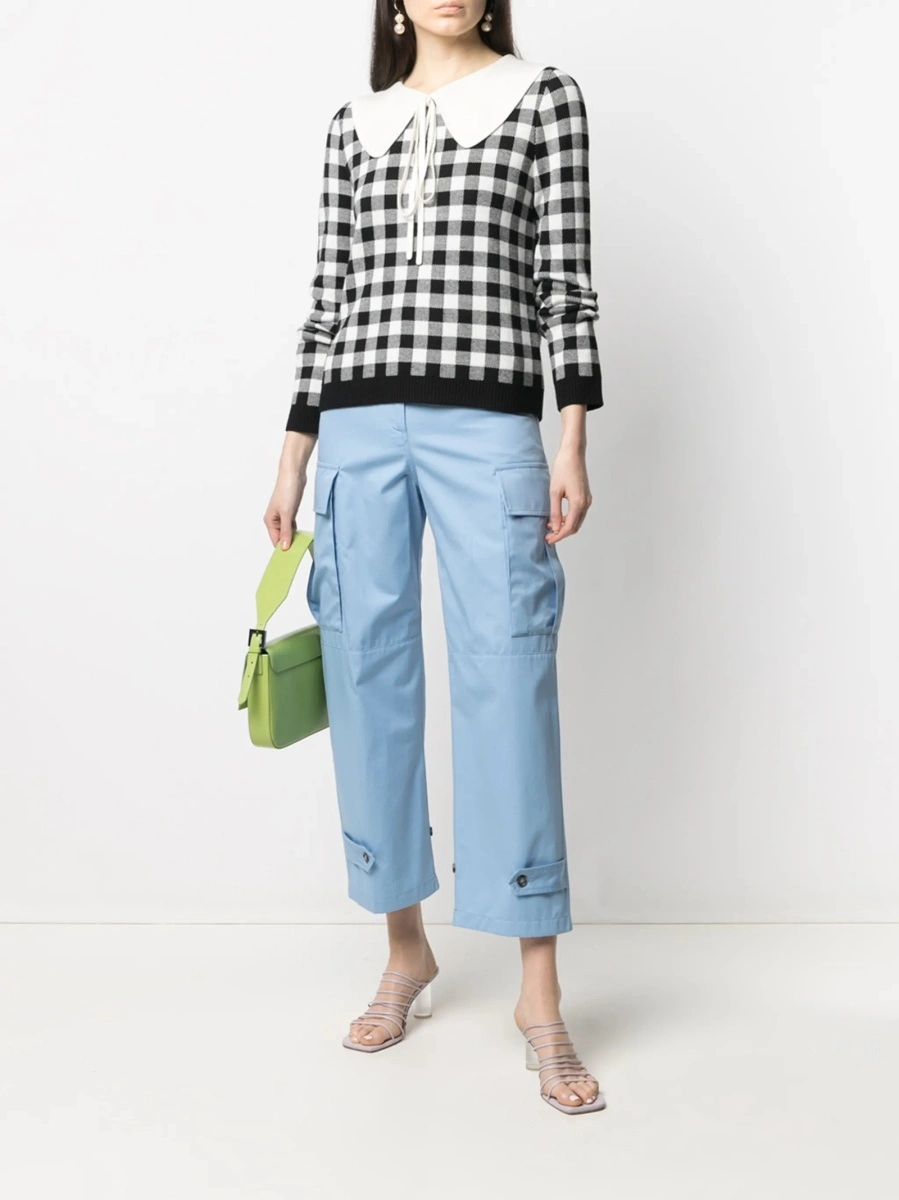 Pantaloni trei sferturi MSGM albastri din bumbac - Img 2