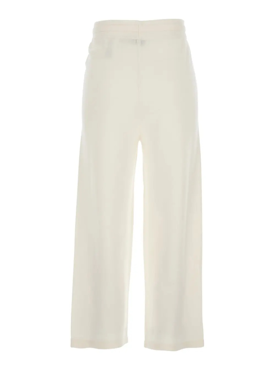 Pantaloni White Pants with Elasticated Waist with Drawstring in Fabric Woman - Img 2