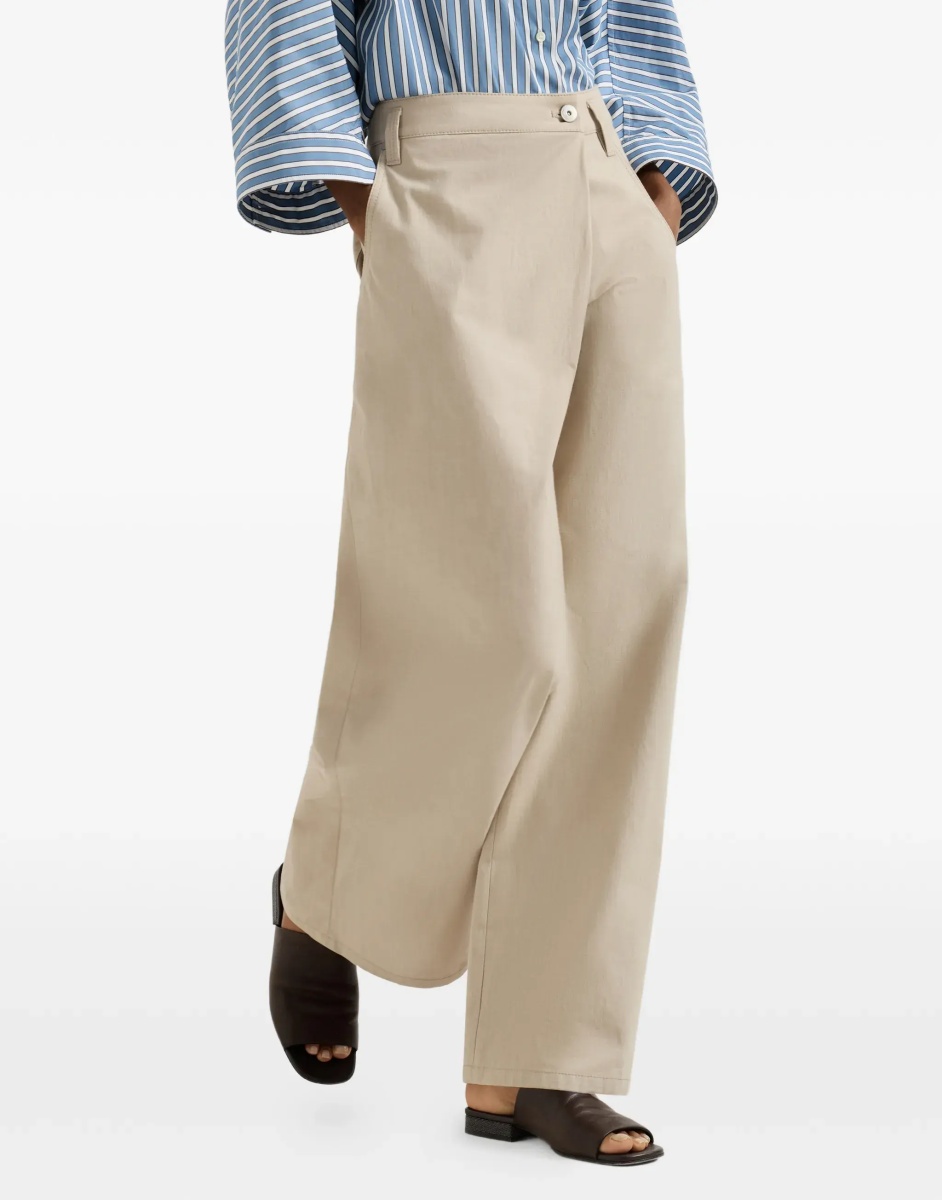 Pantaloni Wide-leg cotton Pants with monili - Img 7