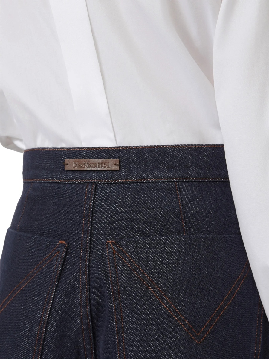 Pantaloni Wide Leg Denim-Effect Quatto Trousers - Img 4