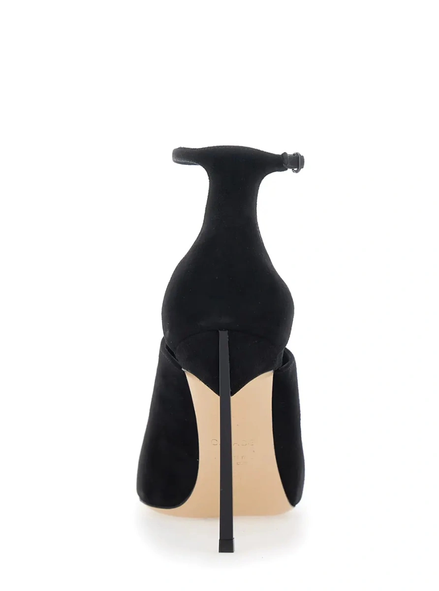 Pantofi black high-heeled pumps with adjustable strap in suede Women - Img 3