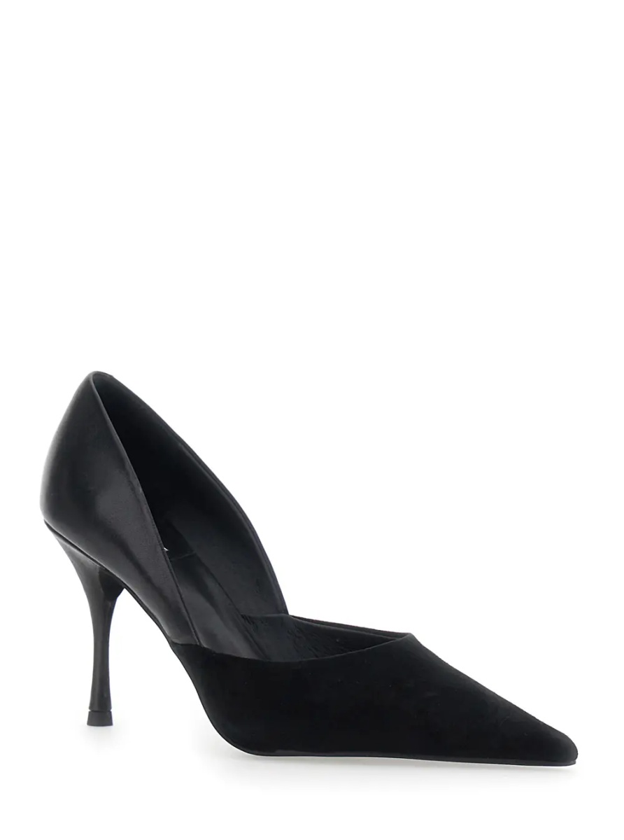 Pantofi Black pumps with high stiletto heel in suede for women - Img 2