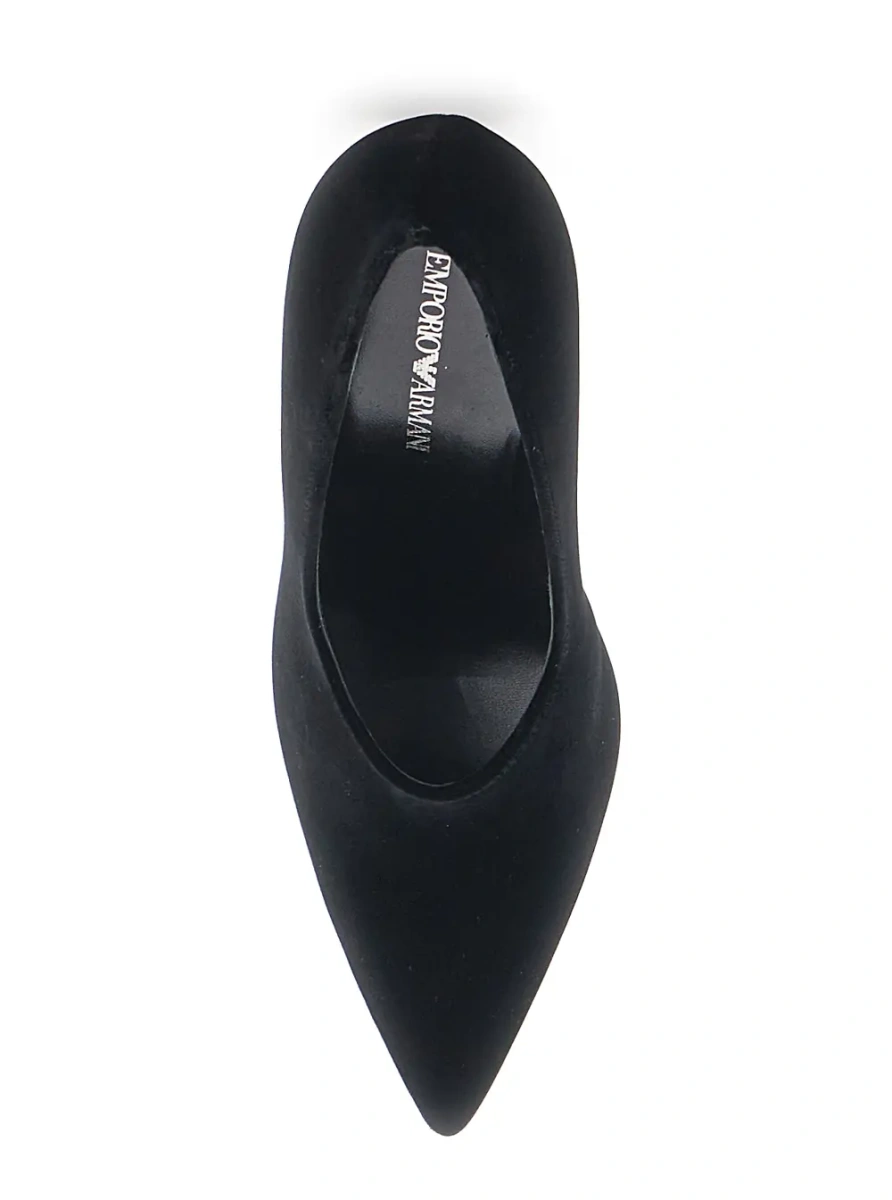 Pantofi Black Pumps with High Stiletto Heel in Velvet for Women - Img 4
