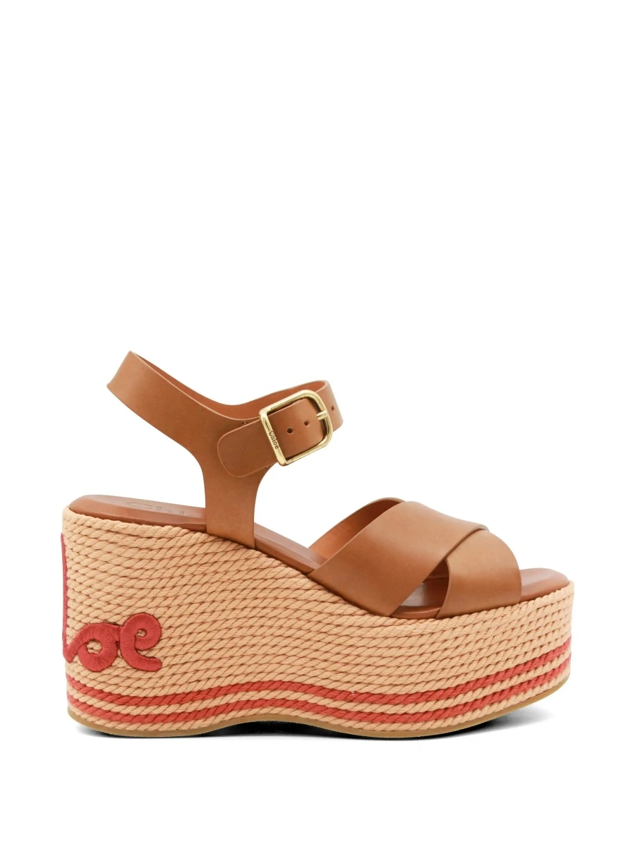 Pantofi cu platforma Chloe maro din piele - Img 7