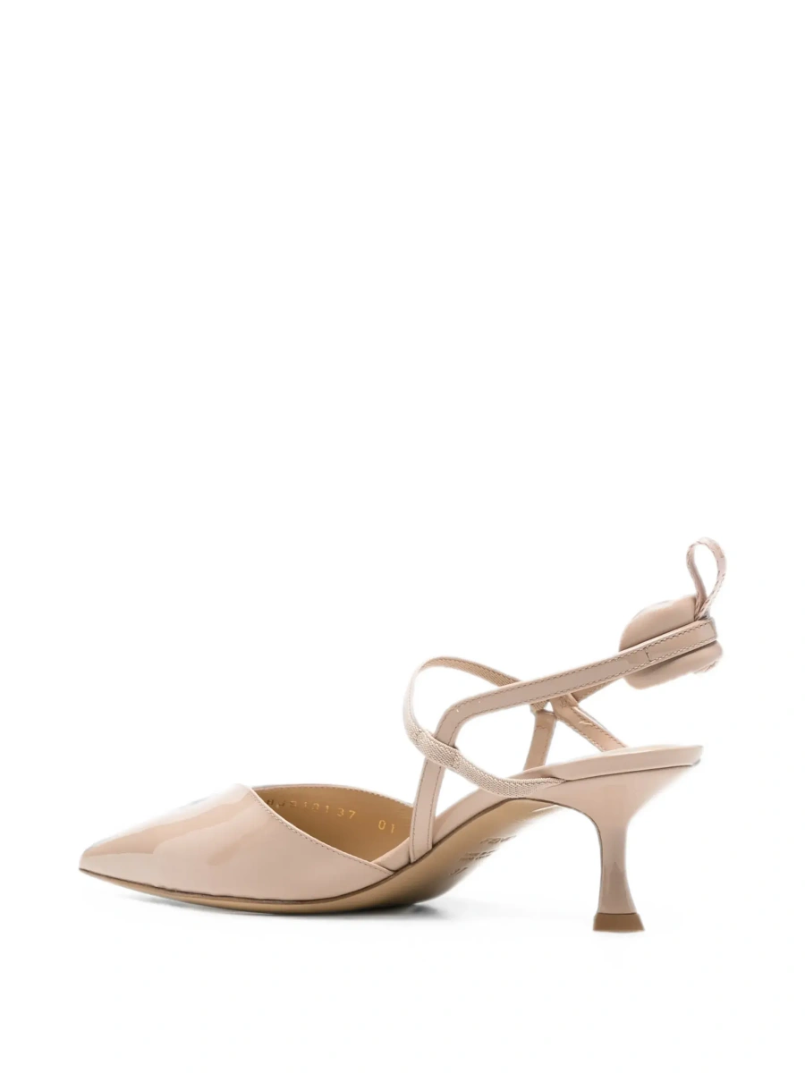 Pantofi cu toc Fendi bej din piele - Img 6