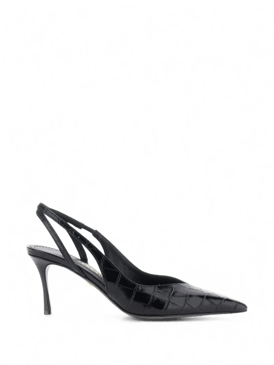 Pantofi cu toc Ferragamo negri din piele 'Dafne' - Img 7