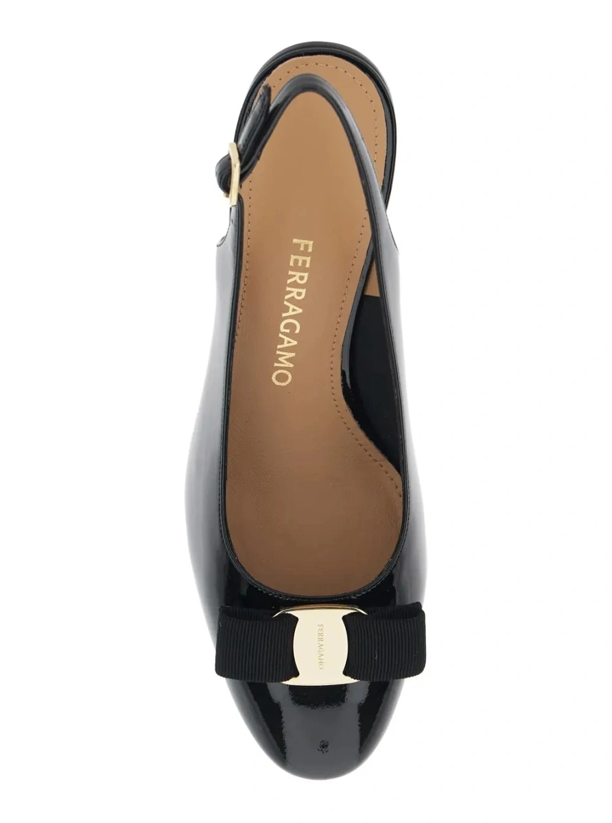 Pantofi cu toc Ferragamo negri din piele 'Vetty' - Img 4