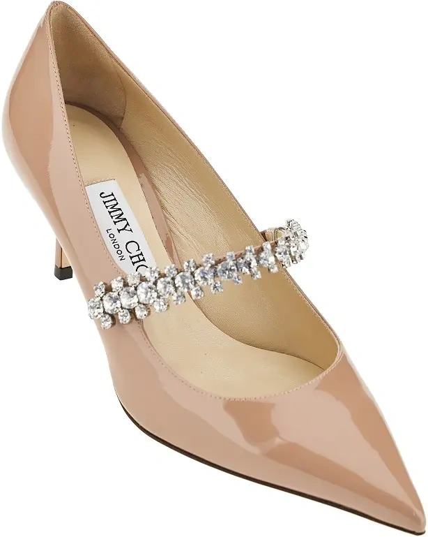 Pantofi cu toc Jimmy Choo 'Bing' roz din piele lacuita - Img 2