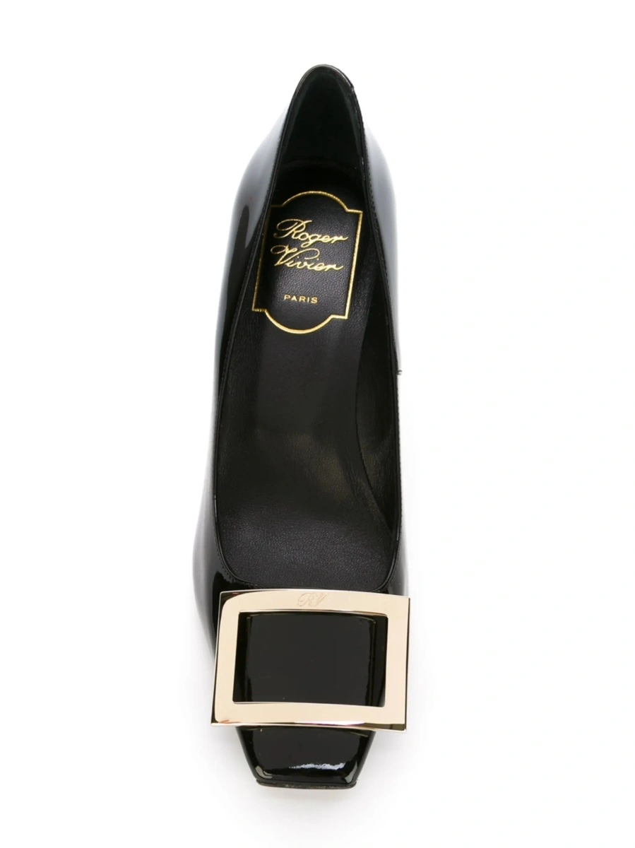 Pantofi cu toc Roger Vivier negri din piele - Img 5