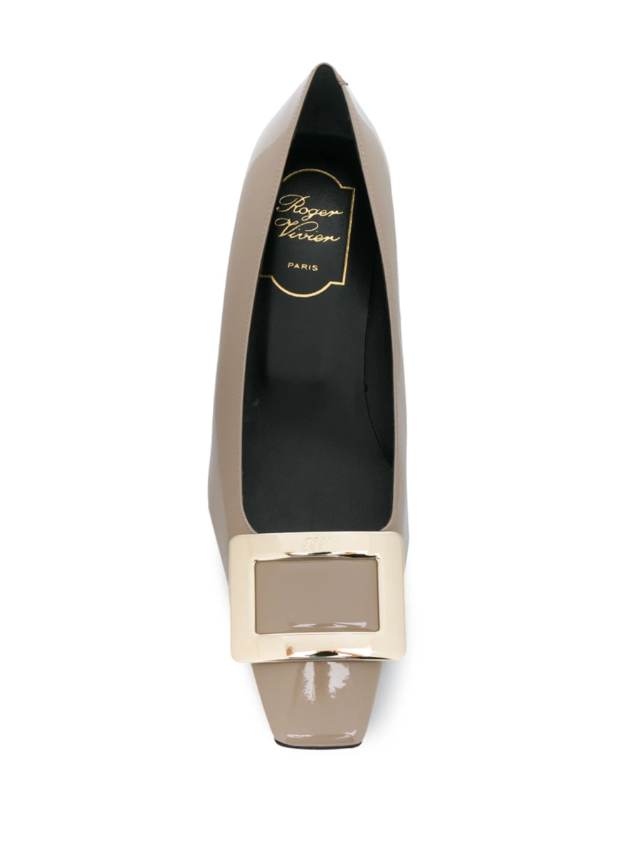 Pantofi cu toc Roger Vivier neutri din piele - Img 4