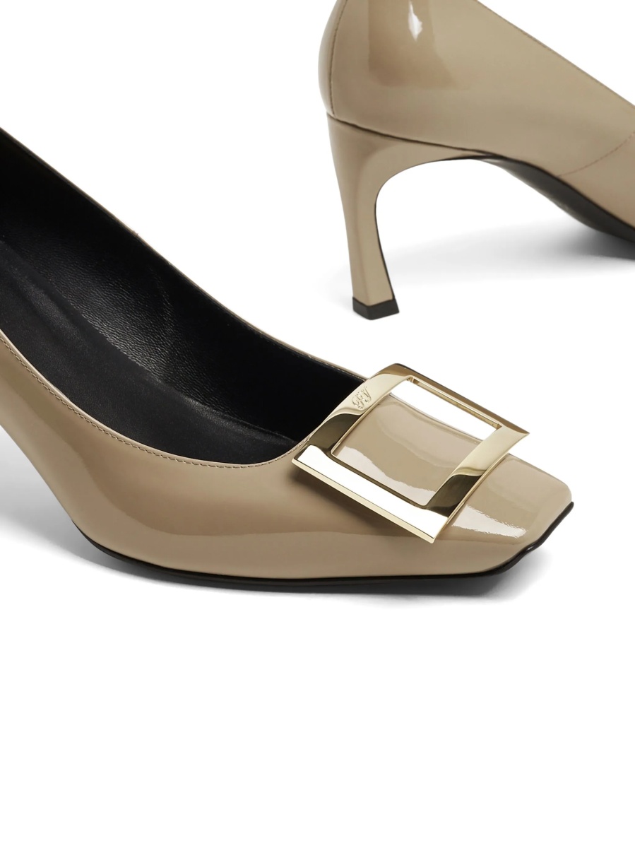 Pantofi cu toc Roger Vivier neutri din piele - Img 5