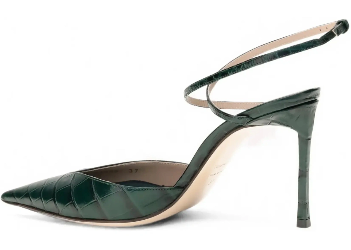 Pantofi cu toc Tom Ford verzi din piele - Img 5