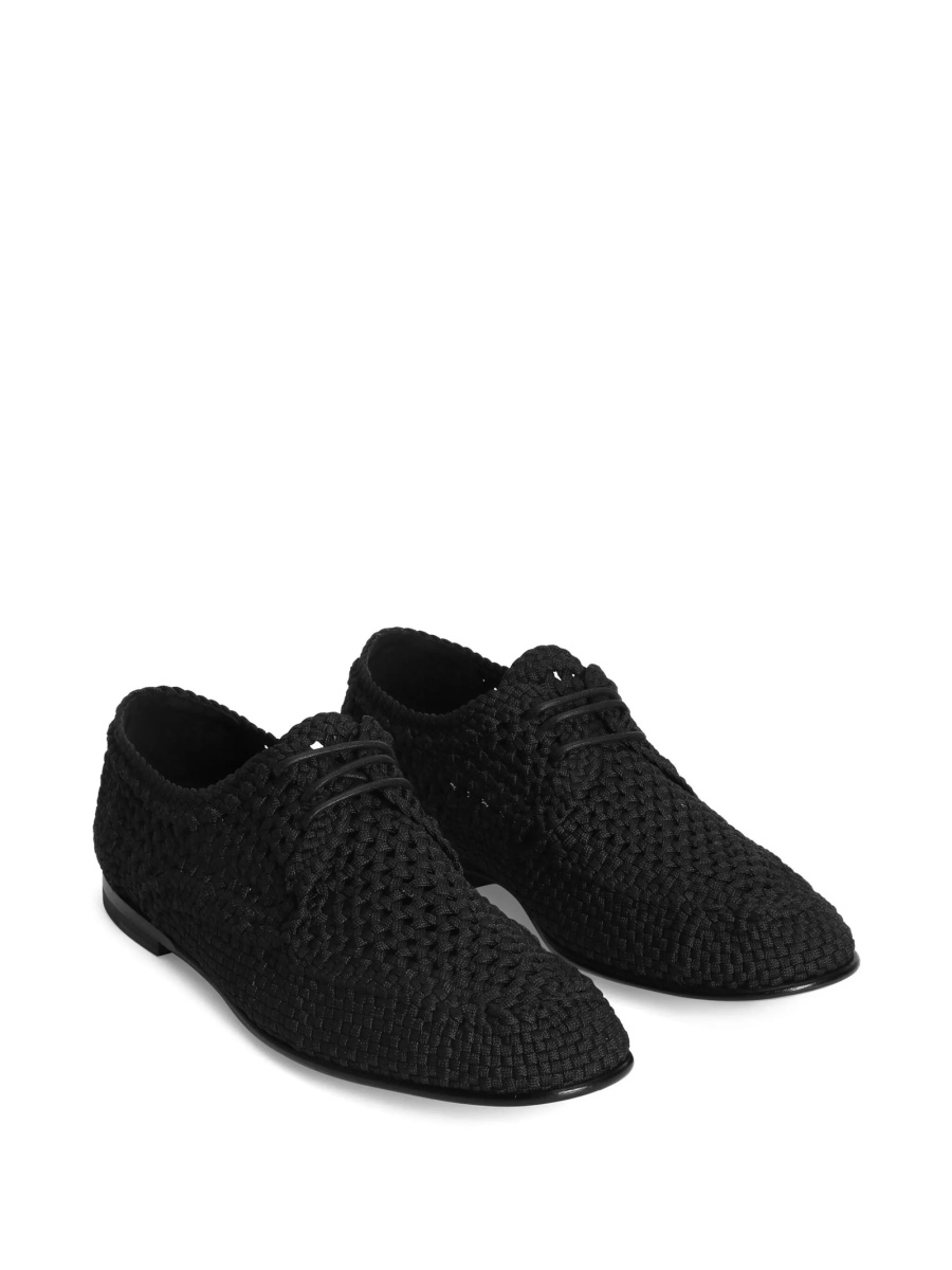 Pantofi Derby Dolce &amp; Gabbana negri din material textil - Img 2