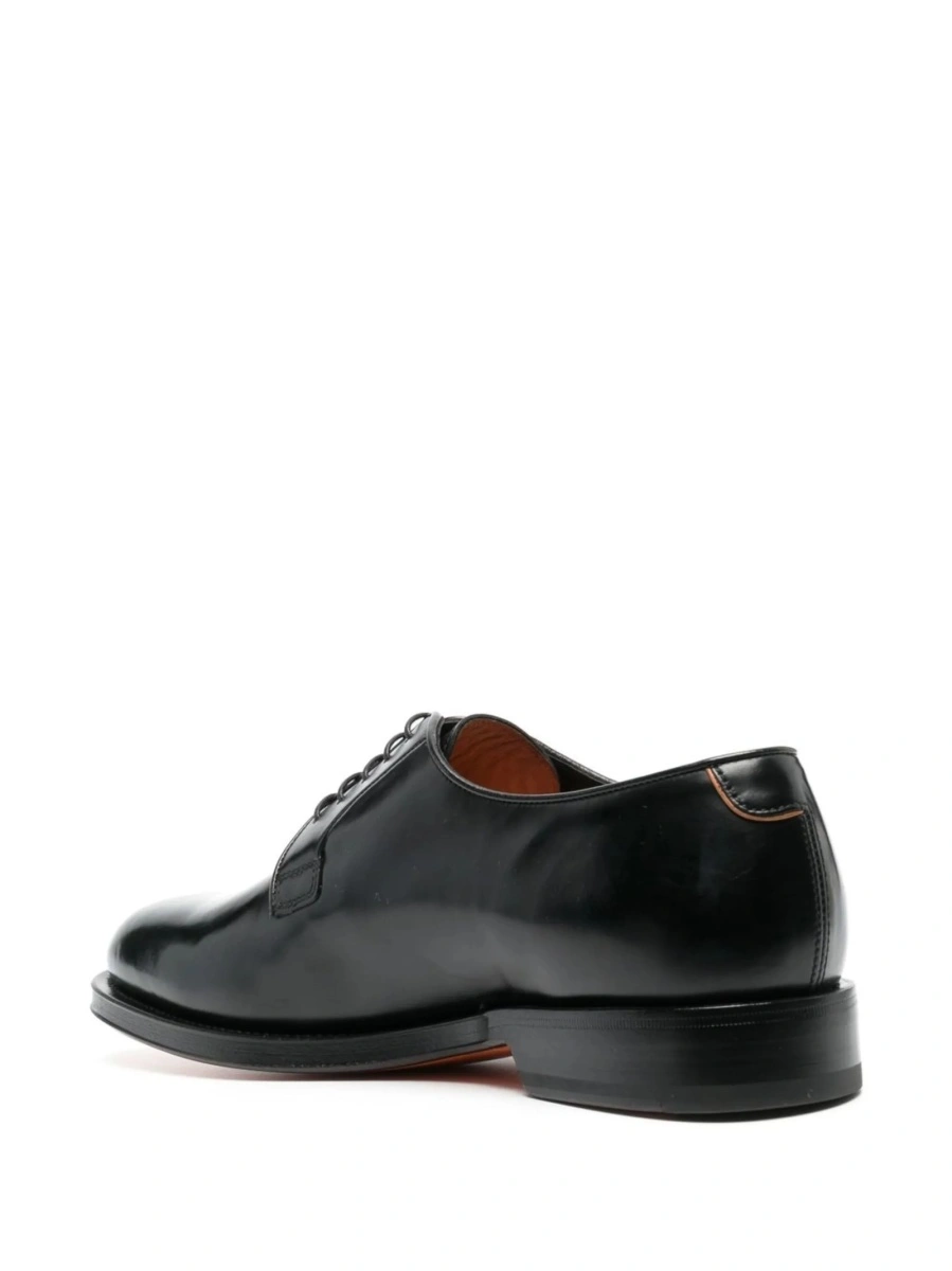 Pantofi Derby Ganni negri din piele - Img 3