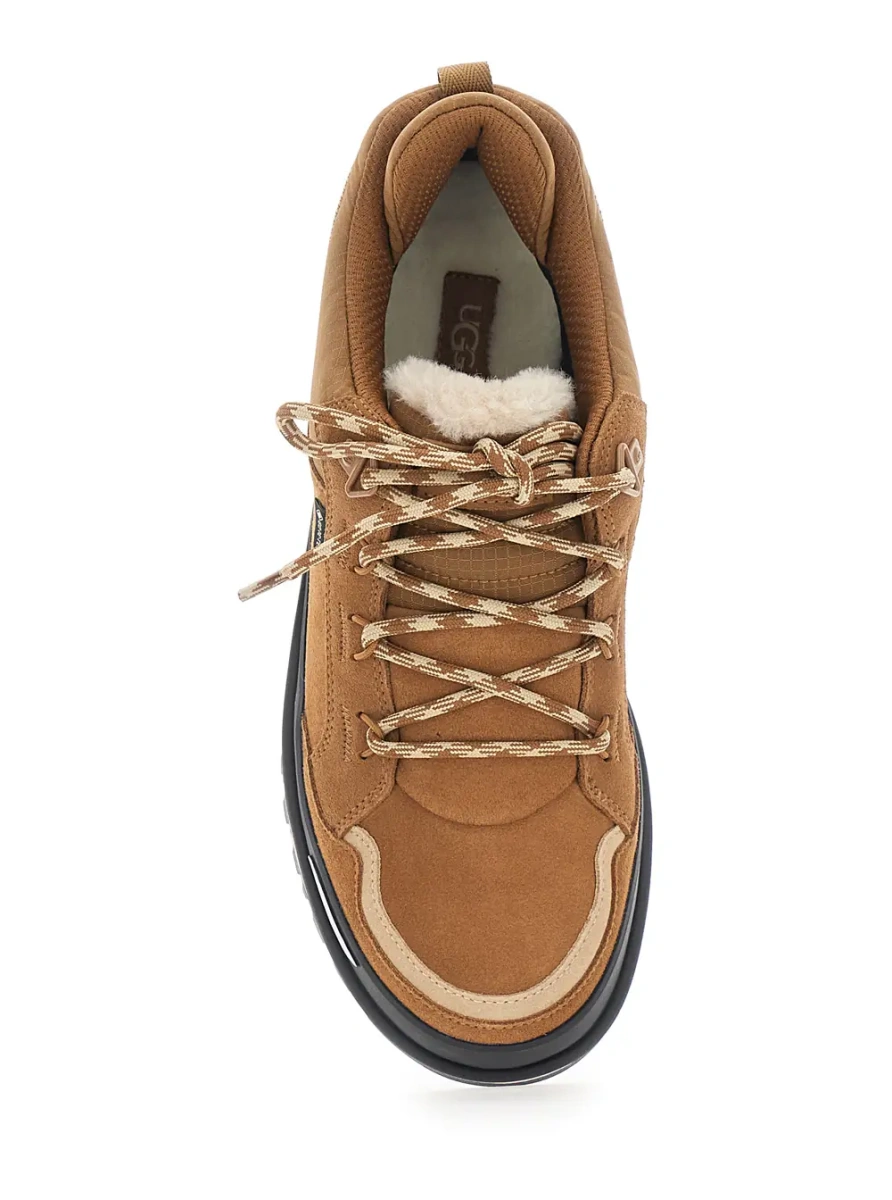Pantofi LOWMEL GUARD GTX is a waterproof lace-up shoe with a non-slip sole and brown tech fabric upper for men - Img 4