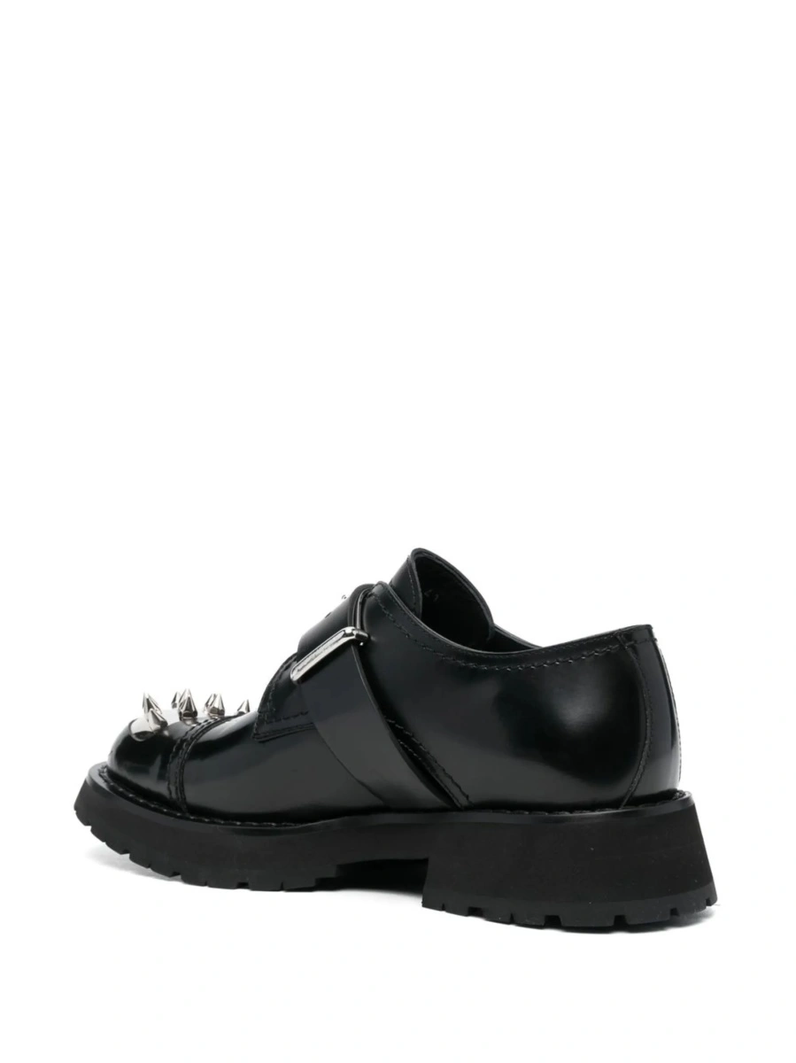 Pantofi Monkstrap Alexander McQueen negri din piele - Img 3