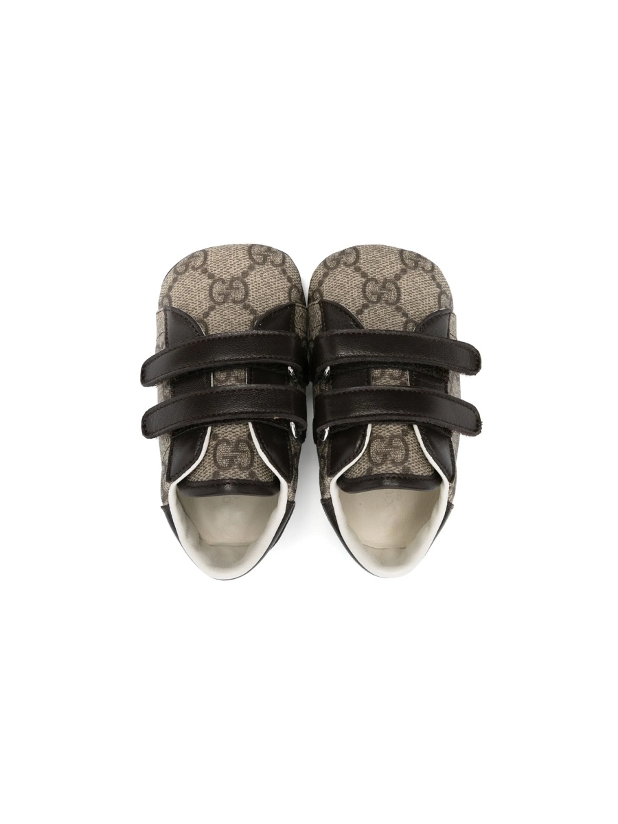 Pantofi premergatori Gucci maro din piele si material textil - Img 3