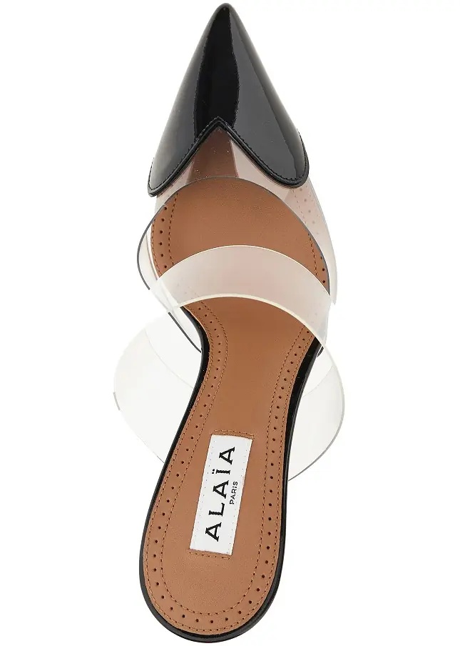 Pantofi PVC and leather 'Le Coeur' wedge mules - Img 4