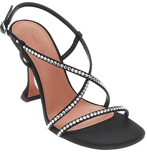 Pantofi Satin 'Sally' sandals with crystals - Img 2